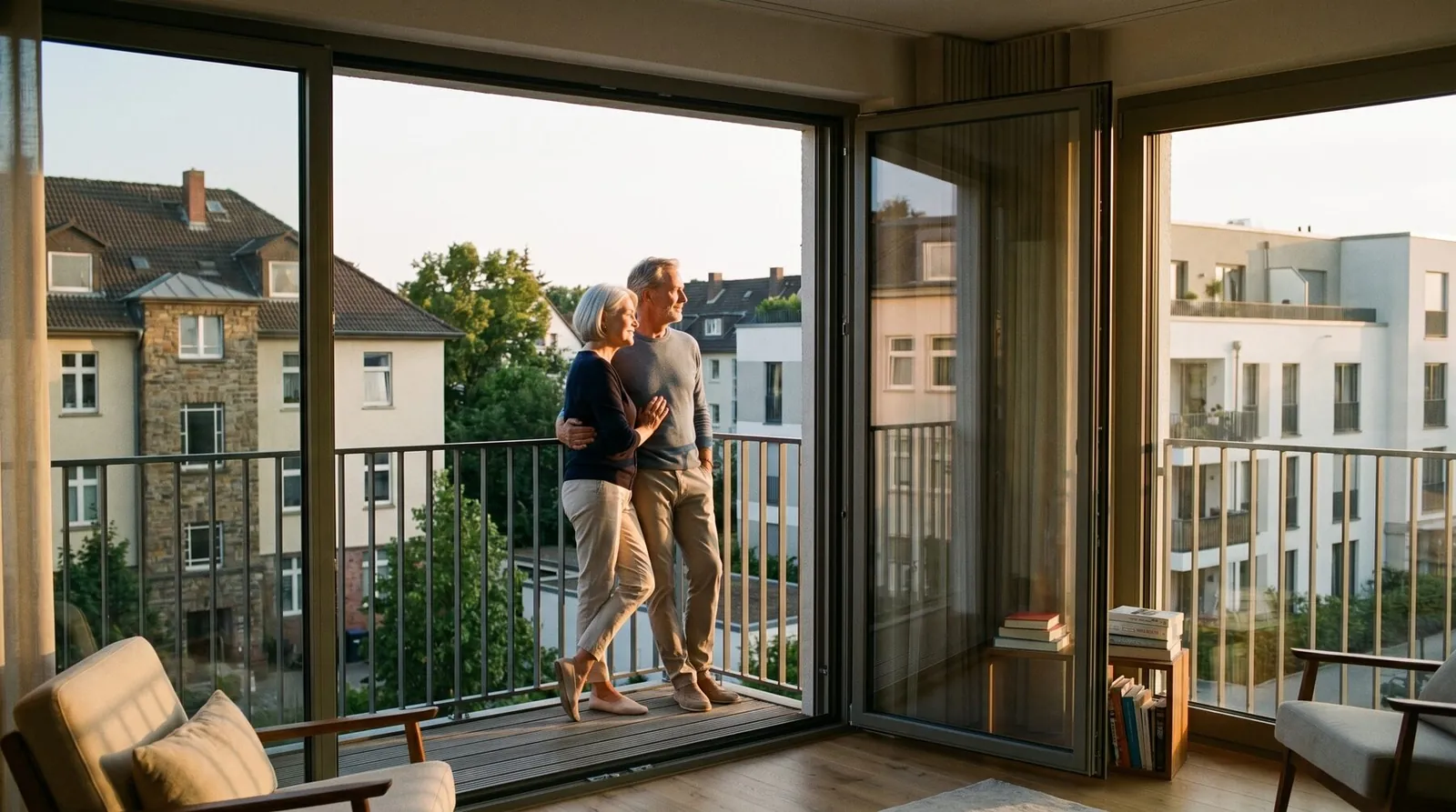 Paar auf dem Balkon im Lucianwiesen II &ndash; Bauabschnitt 2